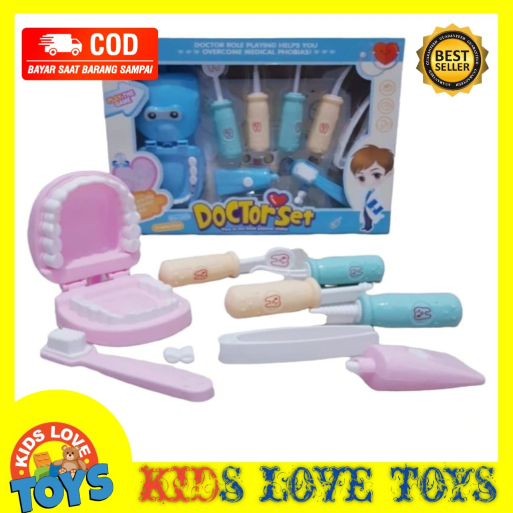 MAINAN ANAK DOCTOR SET DOKTER GIGI K78 SIMULASI PRIKSA GIGI TAMBAL GIGI LED PROMO TERMURAH COD