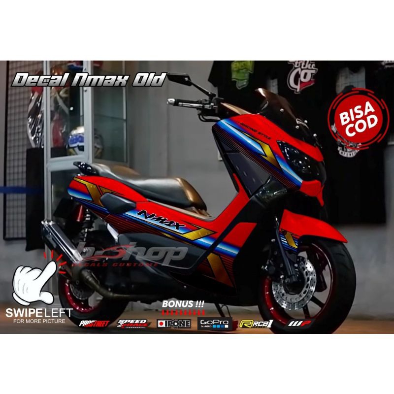 Stiker Decal Motor Nmax Old Full Body Gradasi Merah