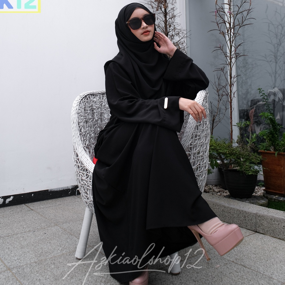 (BISA COD) ABAYA HITAM/ABAYA TURKEY/GAMIS ABAYA TURKEY TERBARU/BAJU GAMIS ABAYA TURKI SANTRI PUTRI P