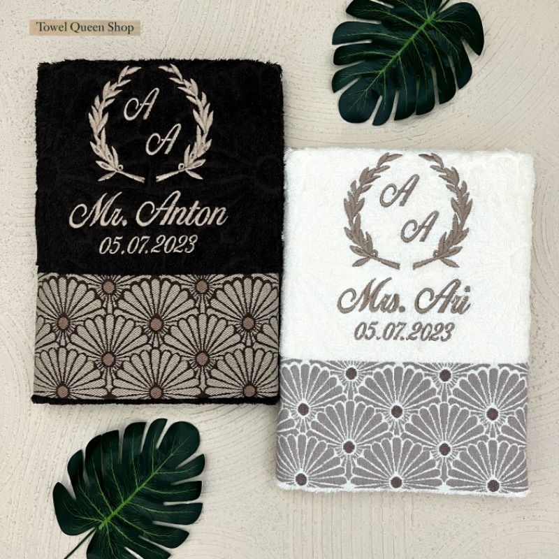 Handuk Mandi Couple Sunny Free Bordir (Tanpa Box) - Towel Queen Shop