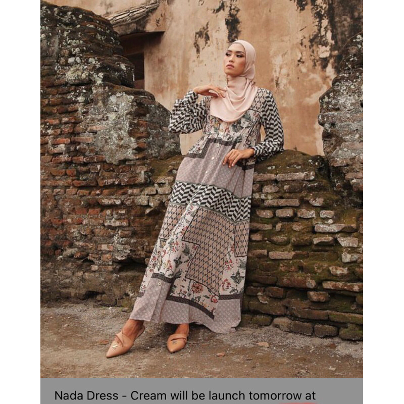 Zaskia Sungkar Nada Dress Cream Ori Jastip