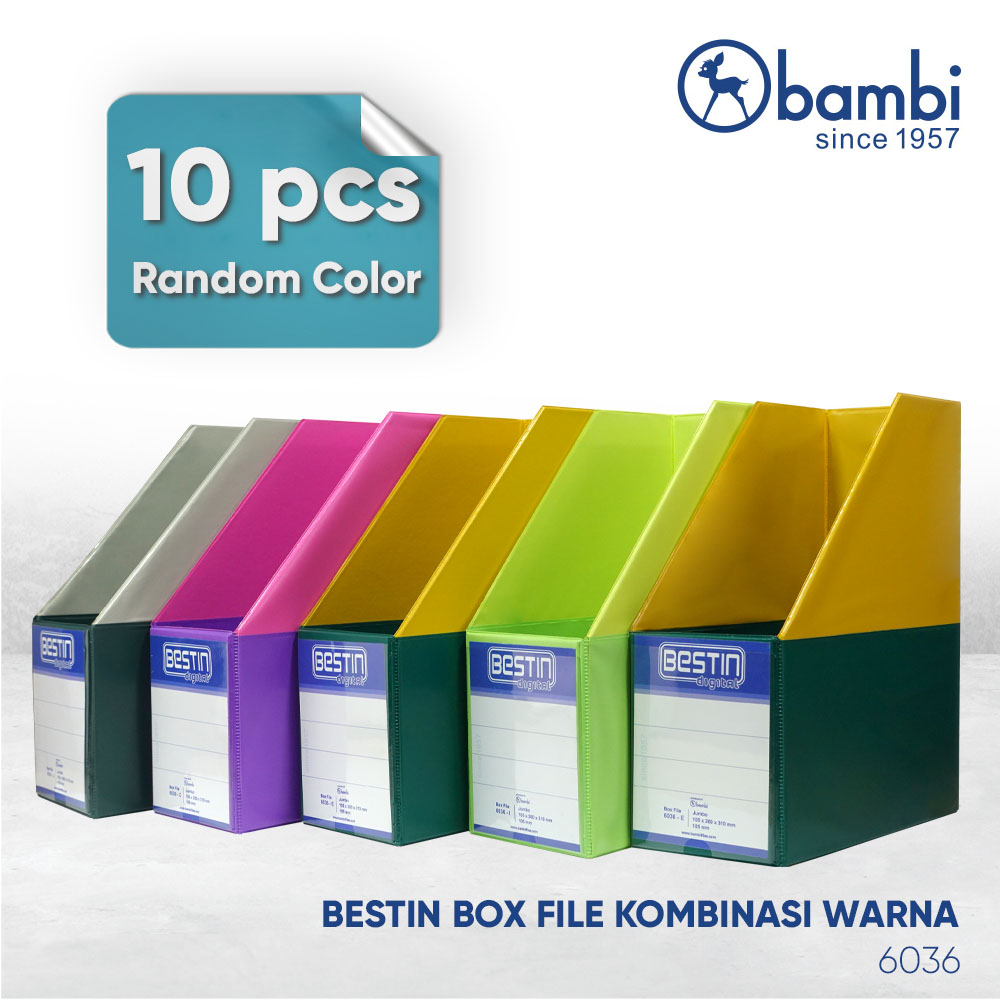 

Bestin Box File Magazine Two Tone All Color Super Big Size 115 mm Set Isi 10 Pcs Mix Color Original