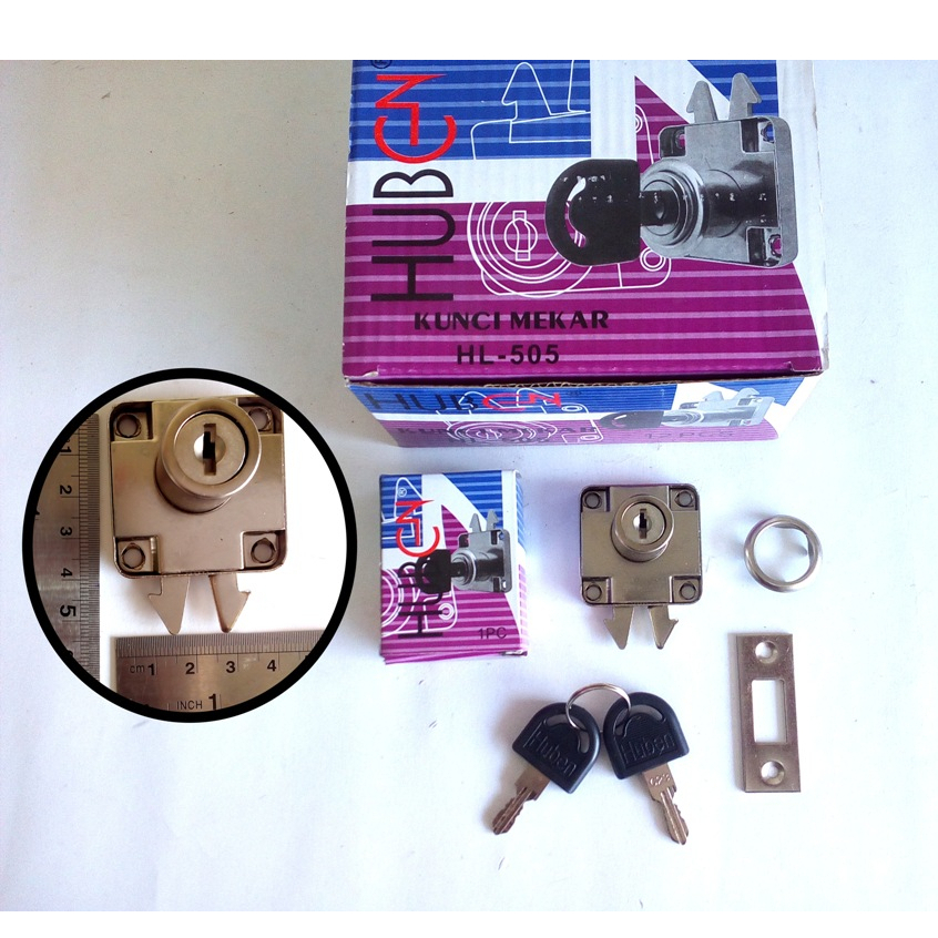 Kunci Kaca Lemari Mekar HL-505 Kunci Laci Geser HUBEN