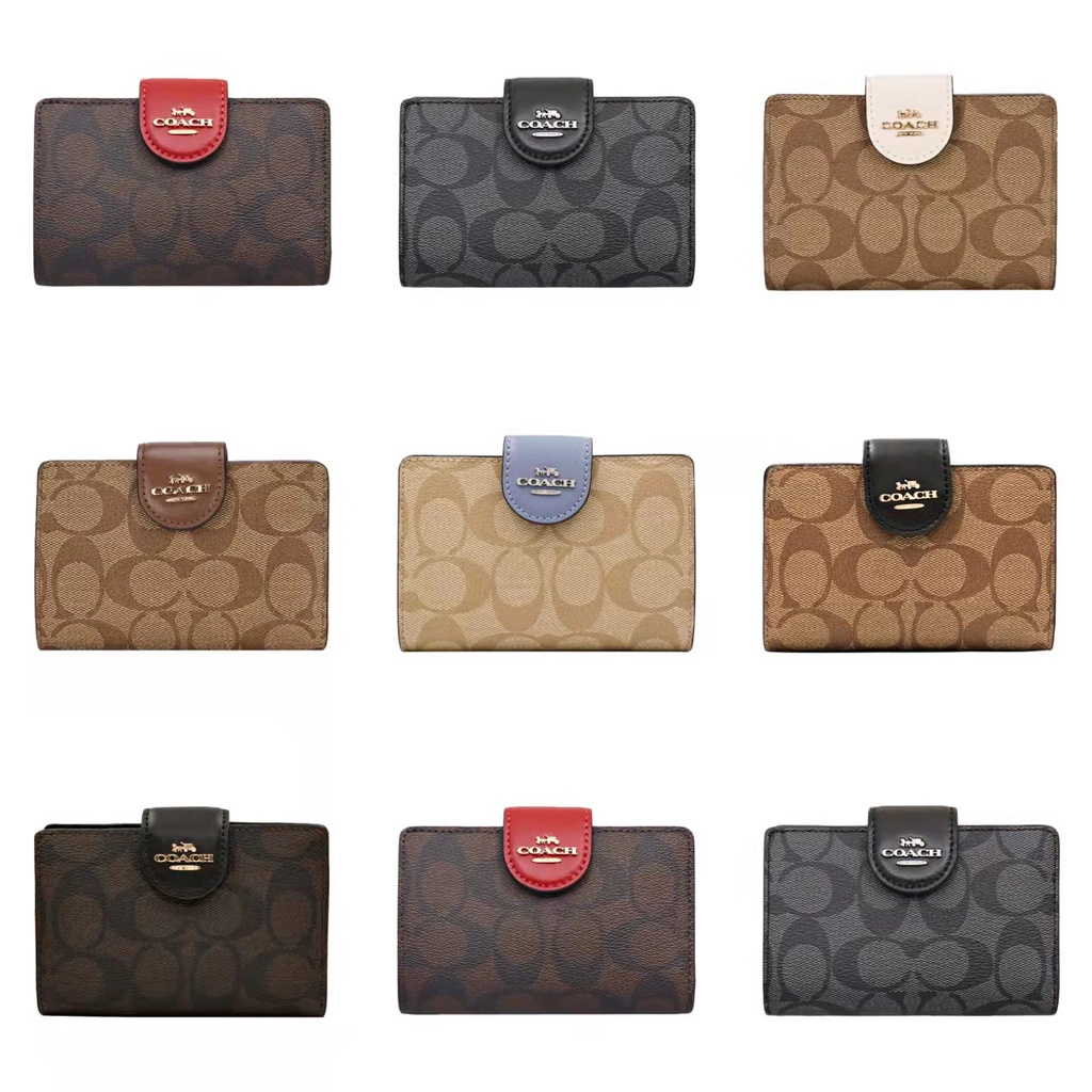 [Instant/Same Day]  0082 COACH Shoppe new ladies medium wallet multi-card card holder, coin purse  qianbao