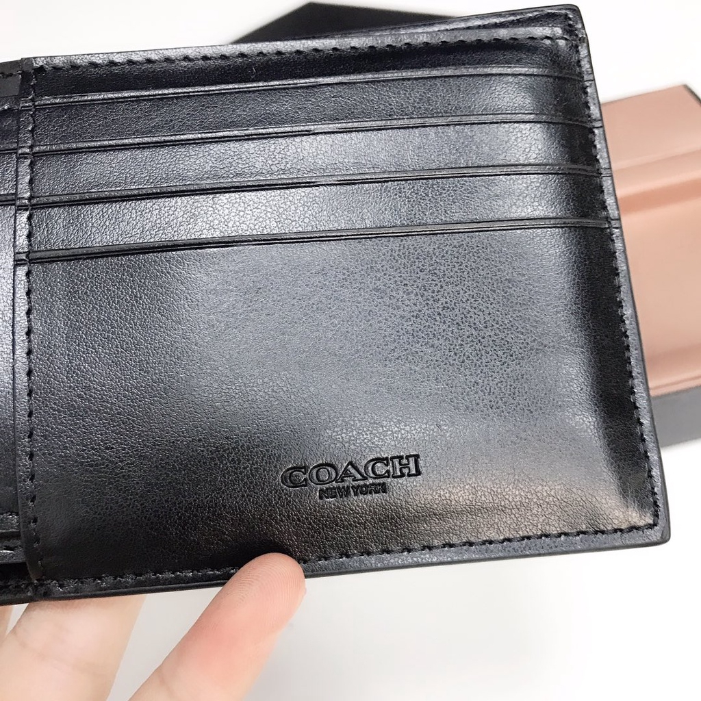 [Instant/Same Day] 26072 74993  coach Men Short Wallet Melipat dompet  qianbao