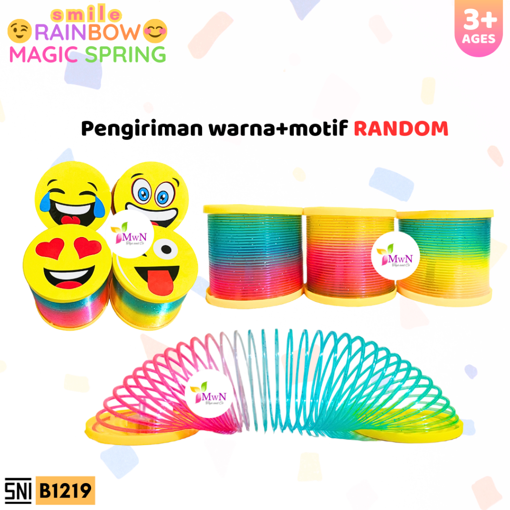 MWN Mainan Rainbow Magic Spring SMILE lampu Diameter 6,5 cm