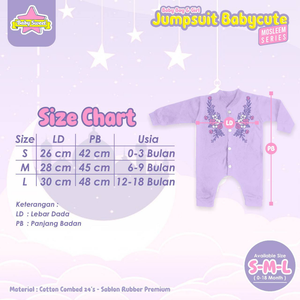 Jumpsuit baby gril an boy Baby cute Moslem by Babysweet