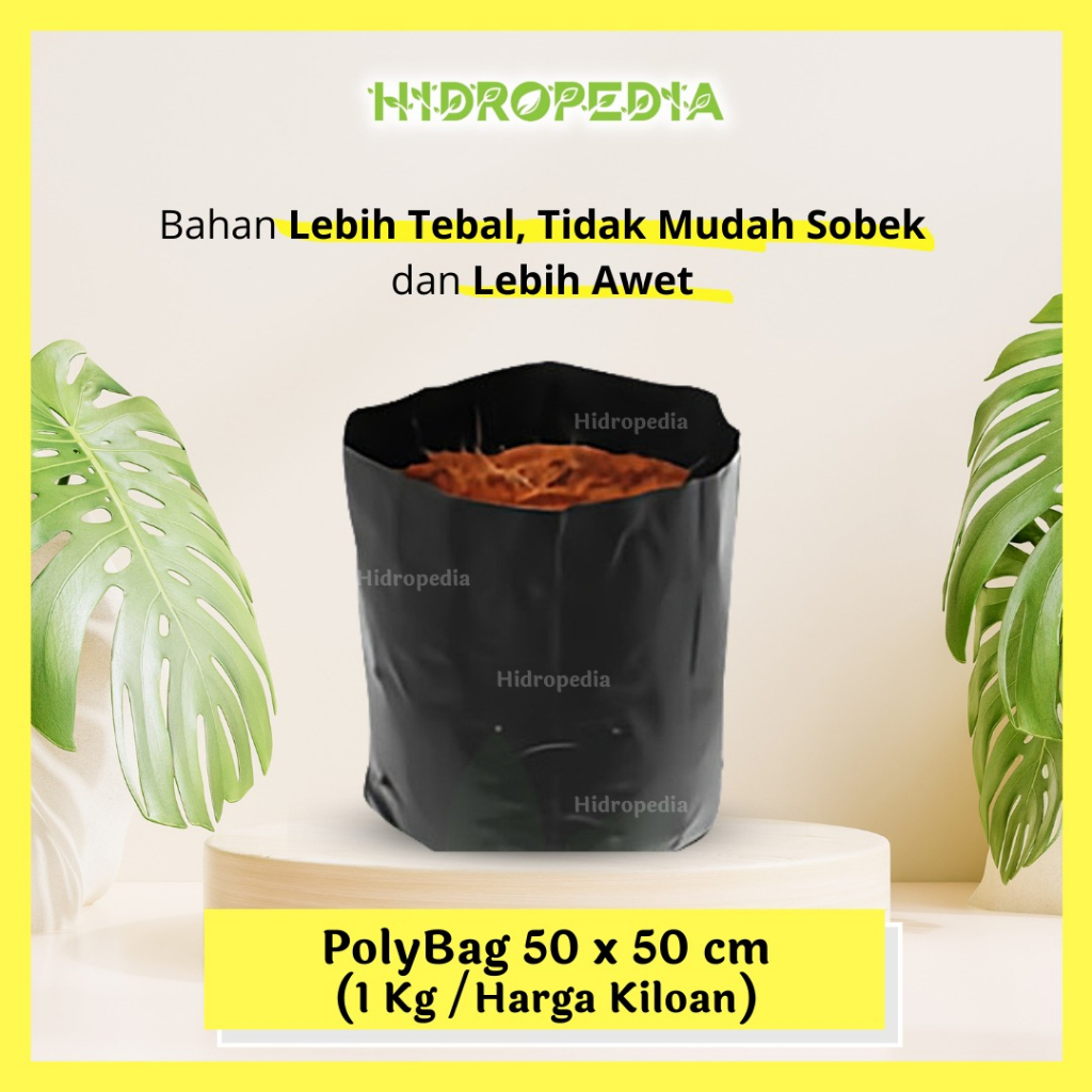 Polybag Hitam ukuran 50 x 50 cm (1 kg) Polybag Kiloan Tebal Berkualitas