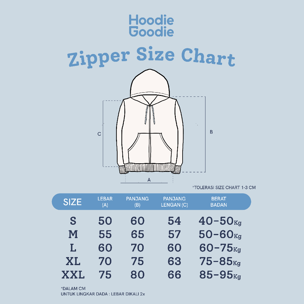 HOODIE GOODIE Zipper Indigo Blue