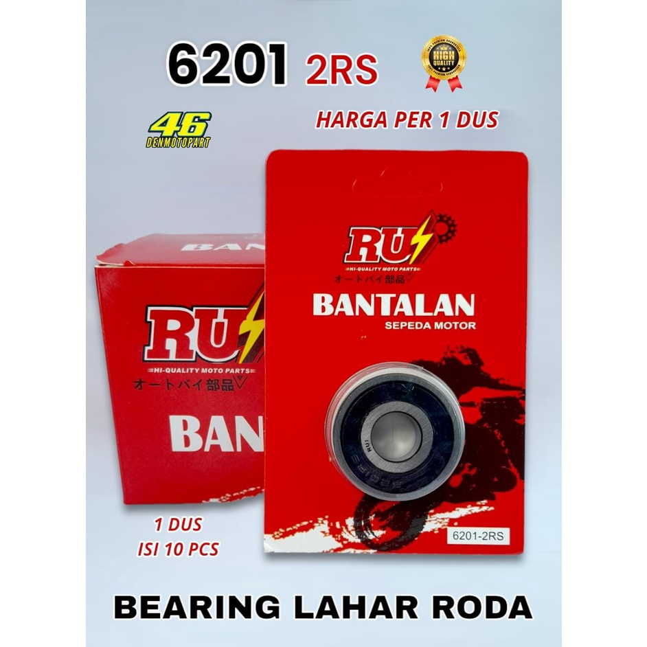 BEARING LAHAR LAKER / BANTALAN RODA 6201 - 2 RS [ RUI ] 1 DUS ISI 10 PCS