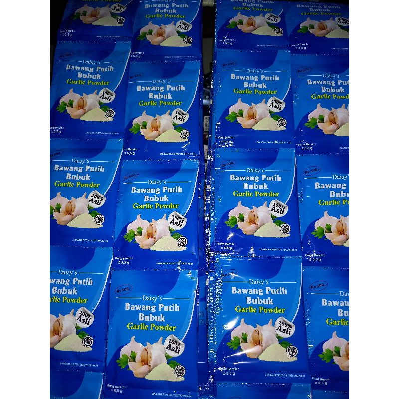 

DAISY'S BAWANG PUTIH BUBUK RENTENG ISI 12 SACHET berat 5,5g