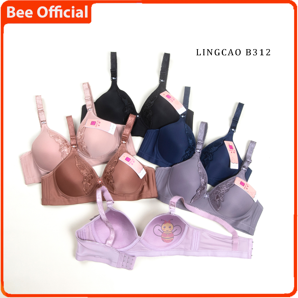 BEE - Bh Wanita Push Up Cup B Tanpa Kawat Lingcao Original Kait 3 B312