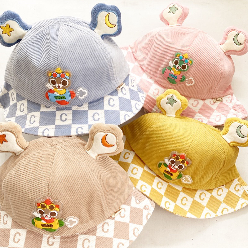 TOP 0374 - TOPI BUKET IMPORT ANAK 1-3 TAHUN UNQ PILOT