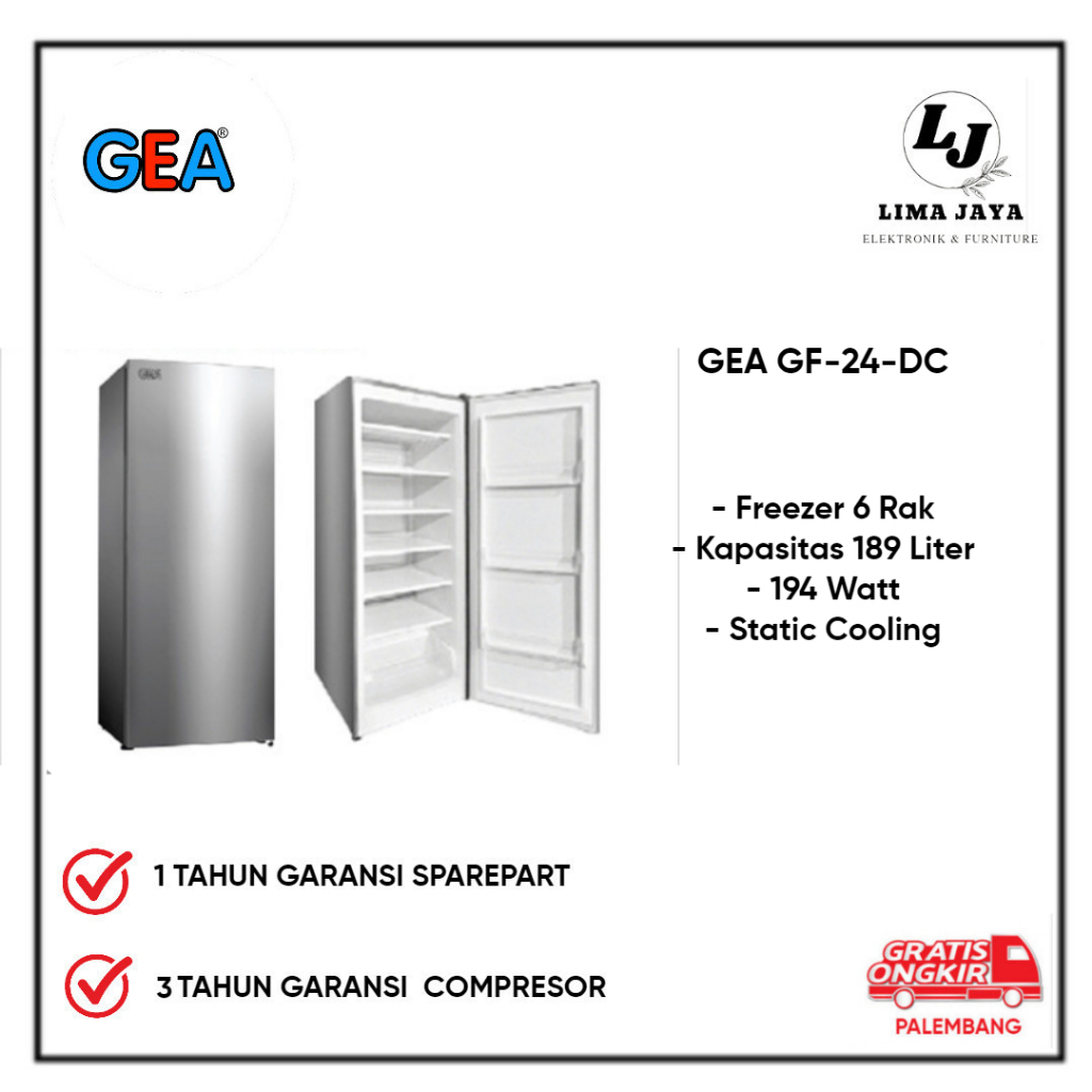 GEA Freezer 6 Rak GF-24DC Kulkas Freezer GEA 6 Rak