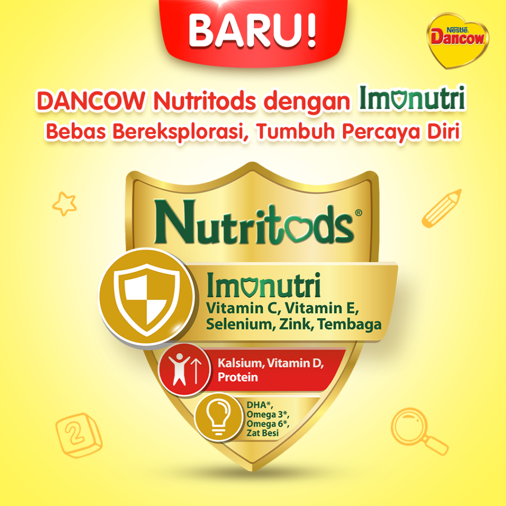 Nestle Dancow 3+ dengan Nutritods Susu Pertumbuhan Rasa Vanila 3-5 Tahun Box 750 gr x 3 pcs