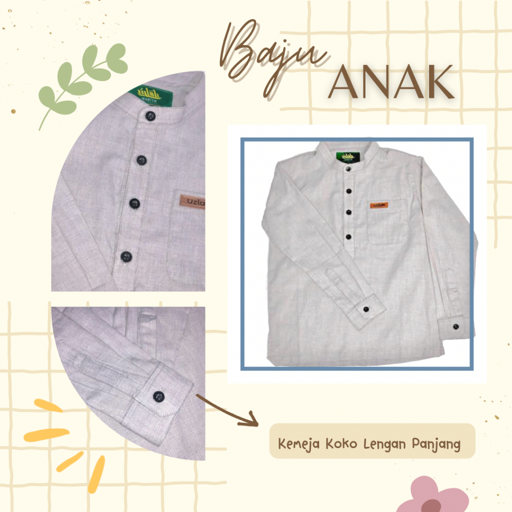 Kemeja Koko Anak Lengan Panjang - Uzlah Kids