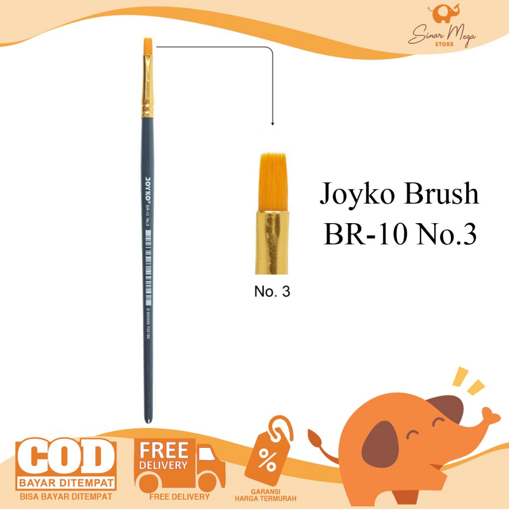 

Joyko Brush BR-10 No.3 / Brush Kuas Lukis Cat Air Cat Minyak Acrylic