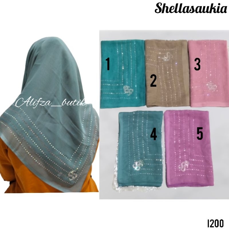 New Hijab Segi Empat Swarovski Shellasaukia original