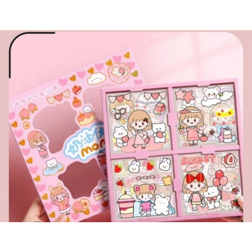 Stiker Momo Kartun Lucu Set Box 100 lembar