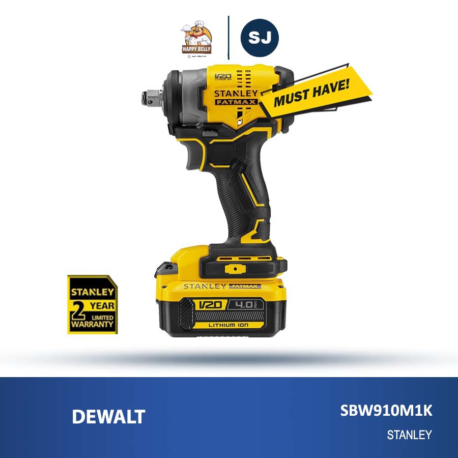 Stanley Brushless Impact Wrench / Kunci Impact Baterai 20V SBW910M1K