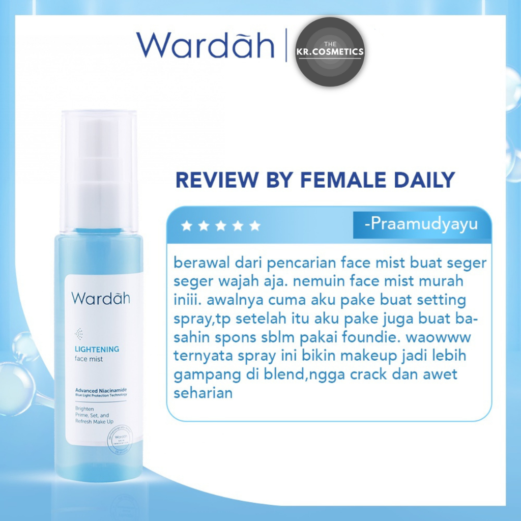 Wardah Lightening Face Mist - Spray untuk primer, setting spray dan refresh 60 ml