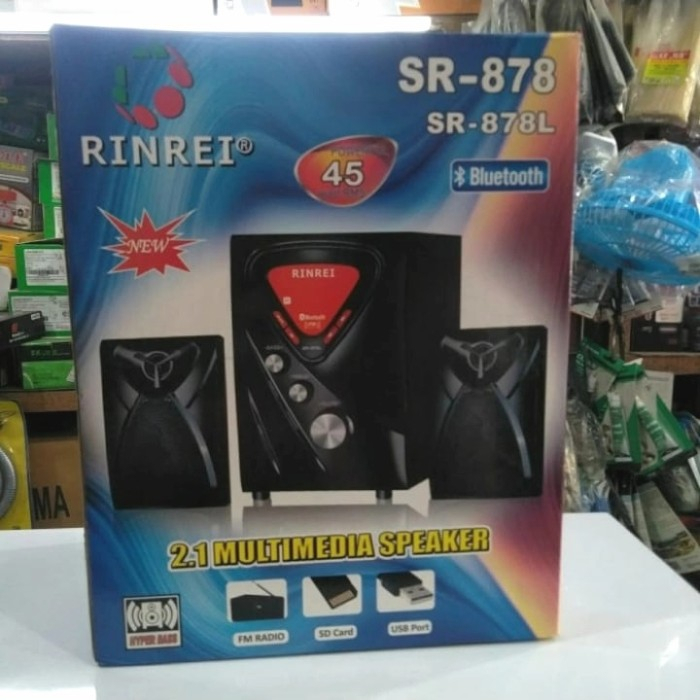 Speaker Multimedia SR-878L - Speaker Bluetooth USB TF Card Radio Free Remot - Rinrei 878 L