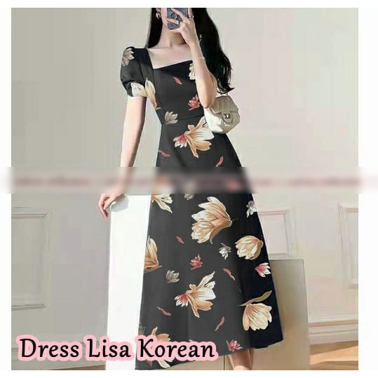 JONKA FASHION - Dress Minjoo Flow Gaun Cantik Motif Bunga Dress Floral Ala Korean Vintage Terbaru Dr