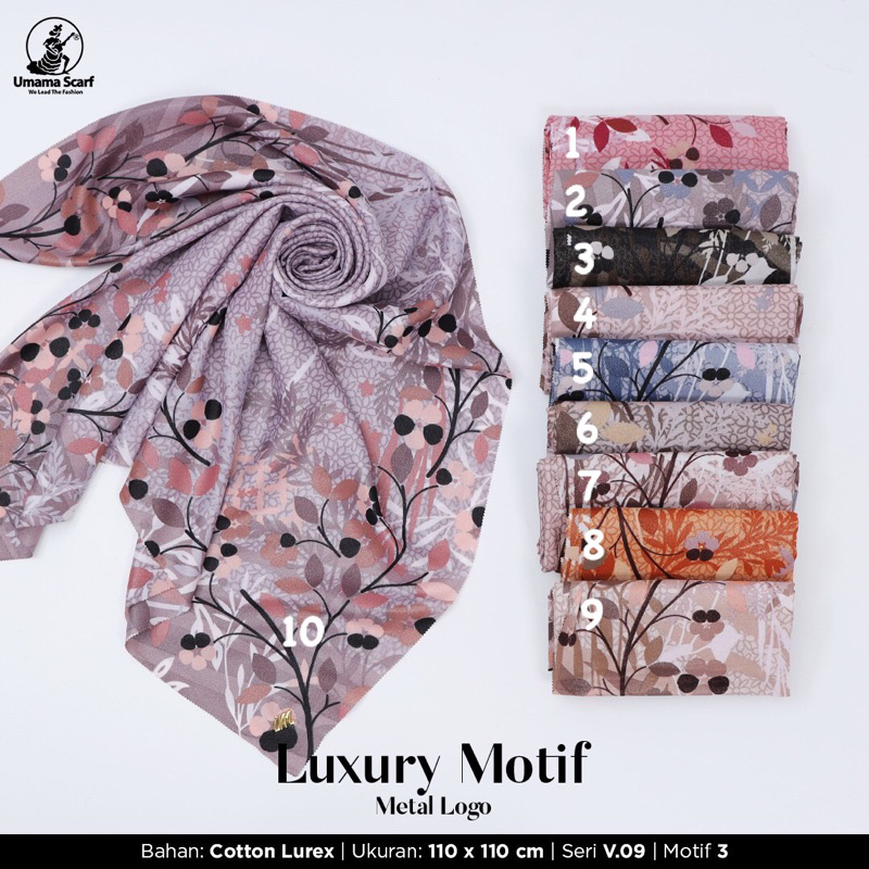 HIJAB SEGIEMPAT LUXURY MOTIF ICON METAL LOGO V.09