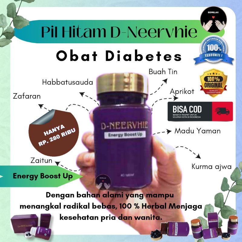 Pil Hitam D-Neervhie herbal Mengobati Diabetes Original