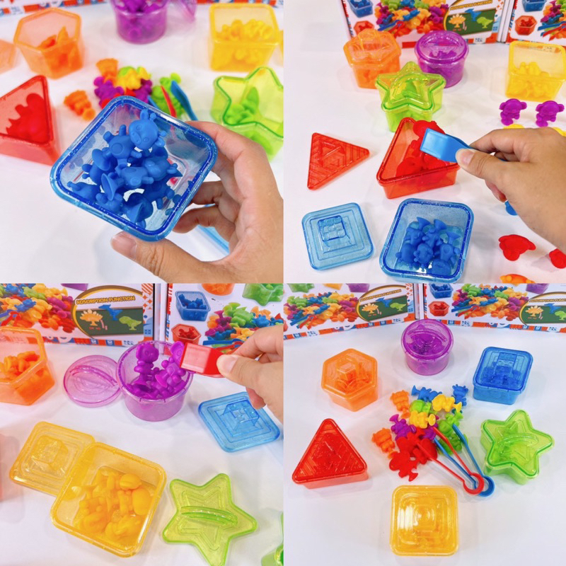 suction animal toys classification sorting color shape mainan edukasi anak