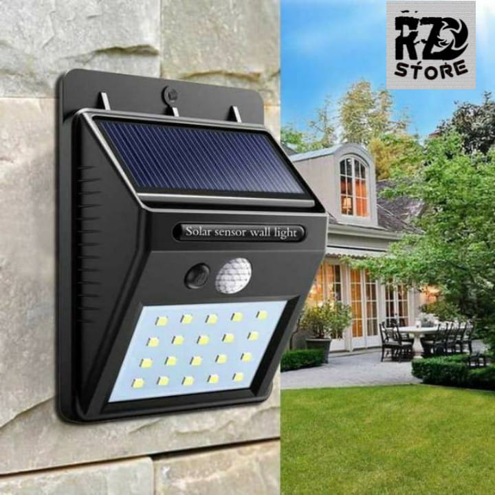 LAMPU TAMAN SOLAR POWERED LED WALL LIGHT TEMBOK DINDING