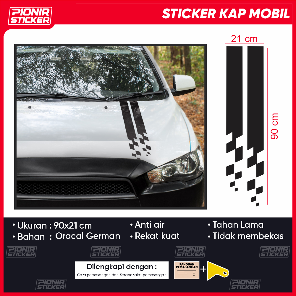 Stiker Kap Mesin Cutting Sticker Mobil Honda Toyota Suzuki Wuling BMW Civic City Z Ferio Crv Jazz Brio Avanza Xenia Soluna Baleno Ertiga Aero Air ev Cortez Confero