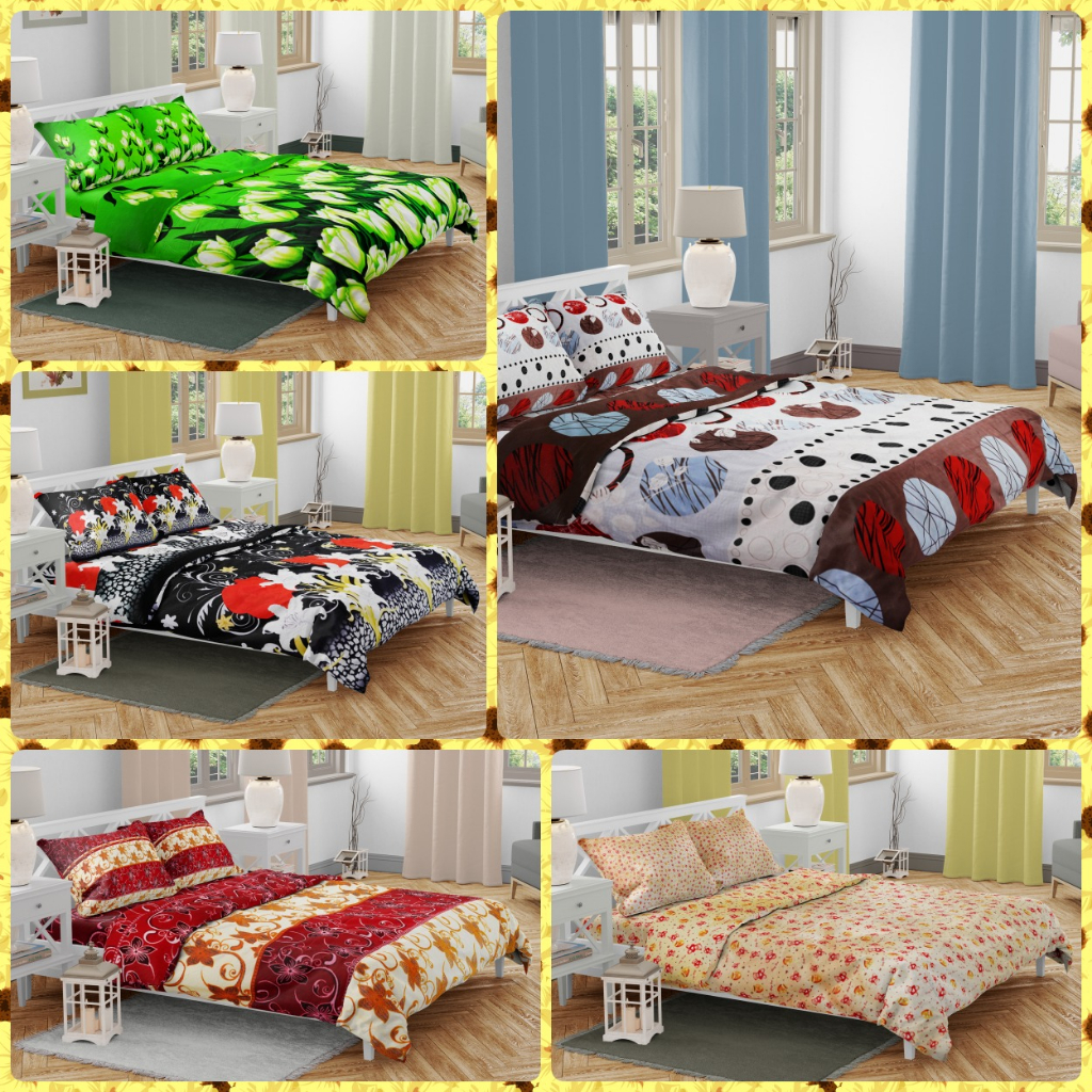 Sprei Katun Motif Bunga Anti Geser Kualitas Terbaik. | 10 motif | 100x200cm | 120x200cm | 160x200cm | 180x200cm | 200x200cm