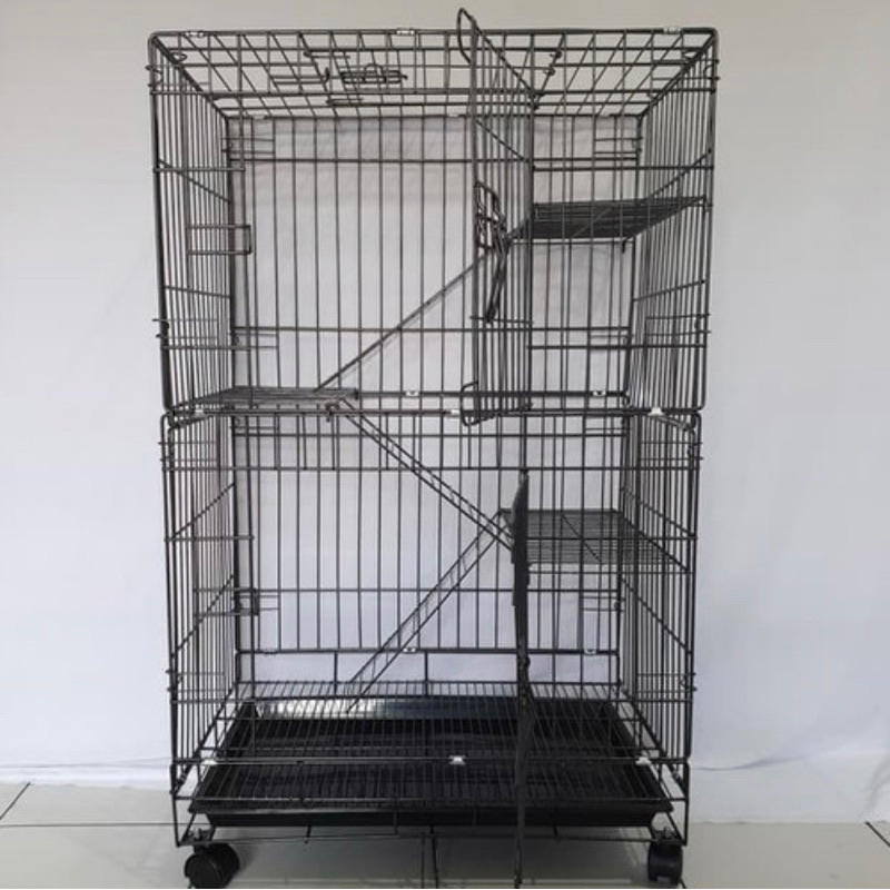 Kandang Lipat Besi Kucing Anjing Tingkat 3 Cat Dog Cage 4 Lantai Ukuran L XL XXL