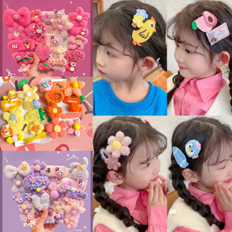 9PCS SET JEPIT RAMBUT ANAK KOREA / JEPITAN RAMBUT ANAK MOTIF LUCU / JEPITAN RAMBUT KOREA / JEPITAN MOTIF LUCU IMPORT