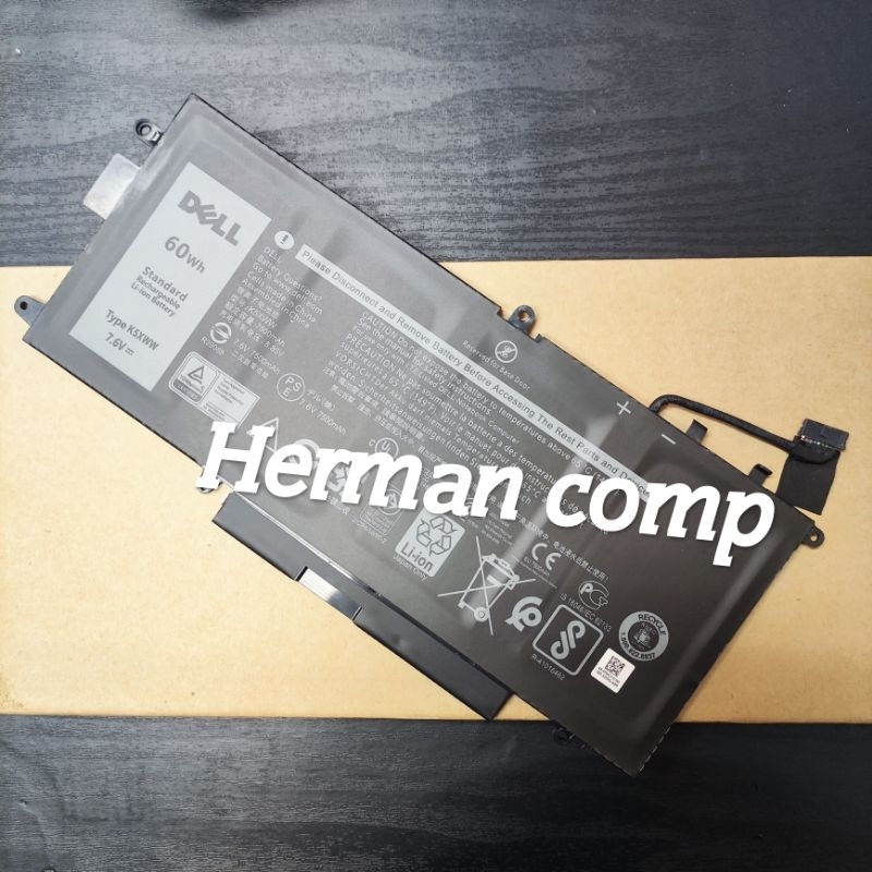 Original Baterai Dell Latitude 5289 7380 7390 2-in-1 K5XWW 60WH