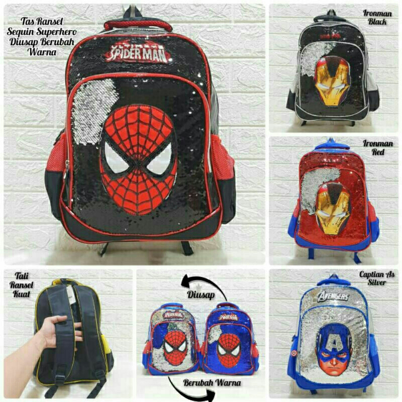 Tas Sequin Anak Perempuan / Tas Anak Sekolah Cewek Cowok SD