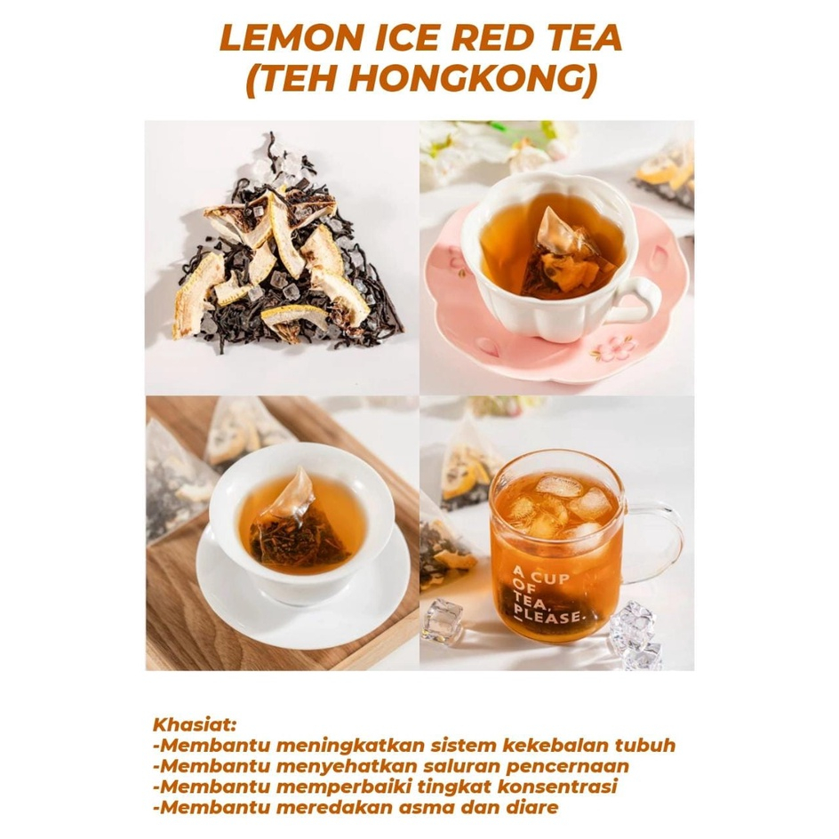 Lemon iced Red Tea with Lemon Peel