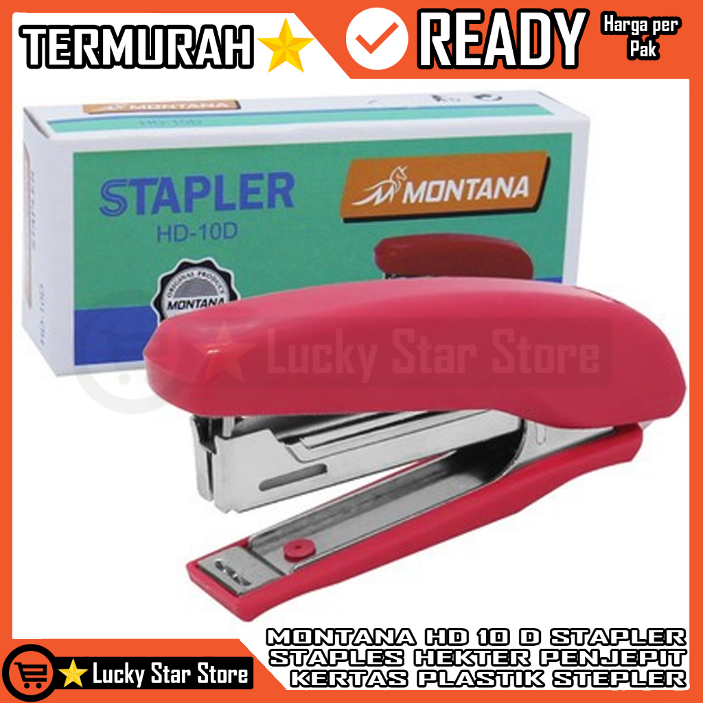 

STAPLES HD 10D MONTANA STAPLER PER PAK JEPRETAN HEKTER WARNA STEPLER STEPLES TANGAN JOIKO PENDEK ALAT STRAPLER HECTER KERTAS PLASTIK JEKREKAN CEKLEKAN PENGOKOT KOKOT PEMAUT NECIS SETEPLER SETEPLES JEPIT PENJEPIT KECIL MINI
