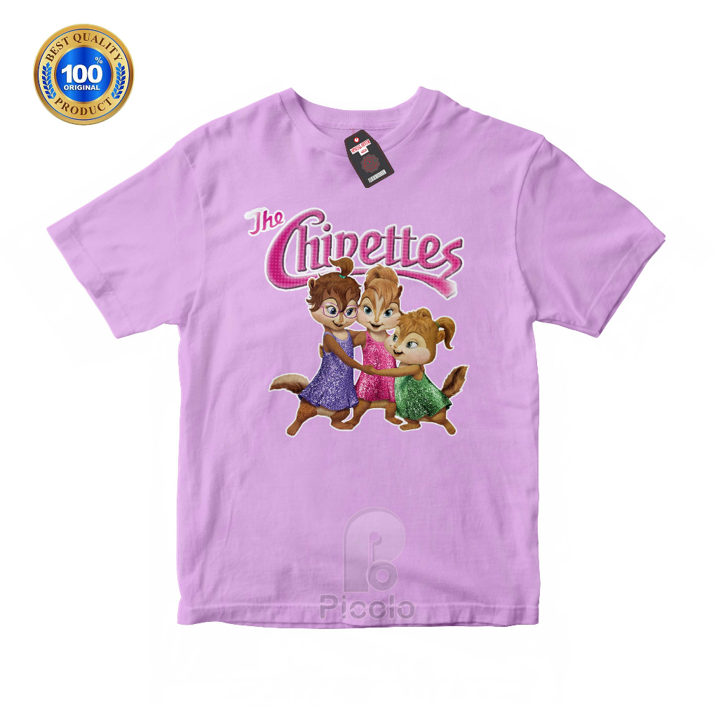 (FREE NAMA) BAJU KAOS ATASAN ANAK MOTIF KARAKTER THE CHIPETTES ALVIN AND THE CHIPMUNK Bahan COTTUN