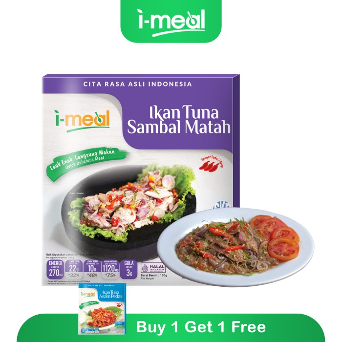 

I-meal Ikan Tuna Sambal Matah 100 g Free I-meal Tuna Asam Pedas