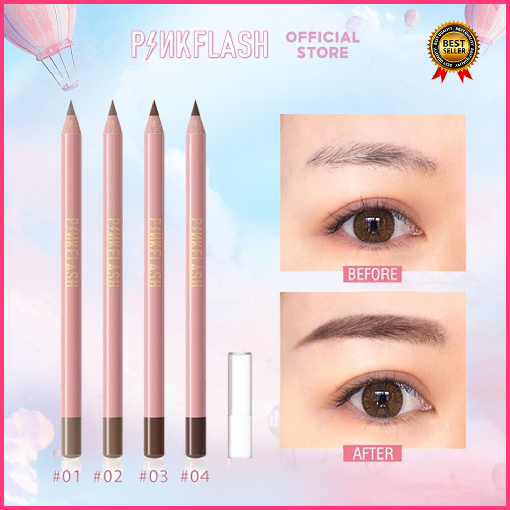 [BPOM] PINKFLASH Ohmyemoji Klasik Tahan Air Tahan Lama Pensil Alis Lembut Tahan Lama Pigmen Luar Biasa 4 Colors