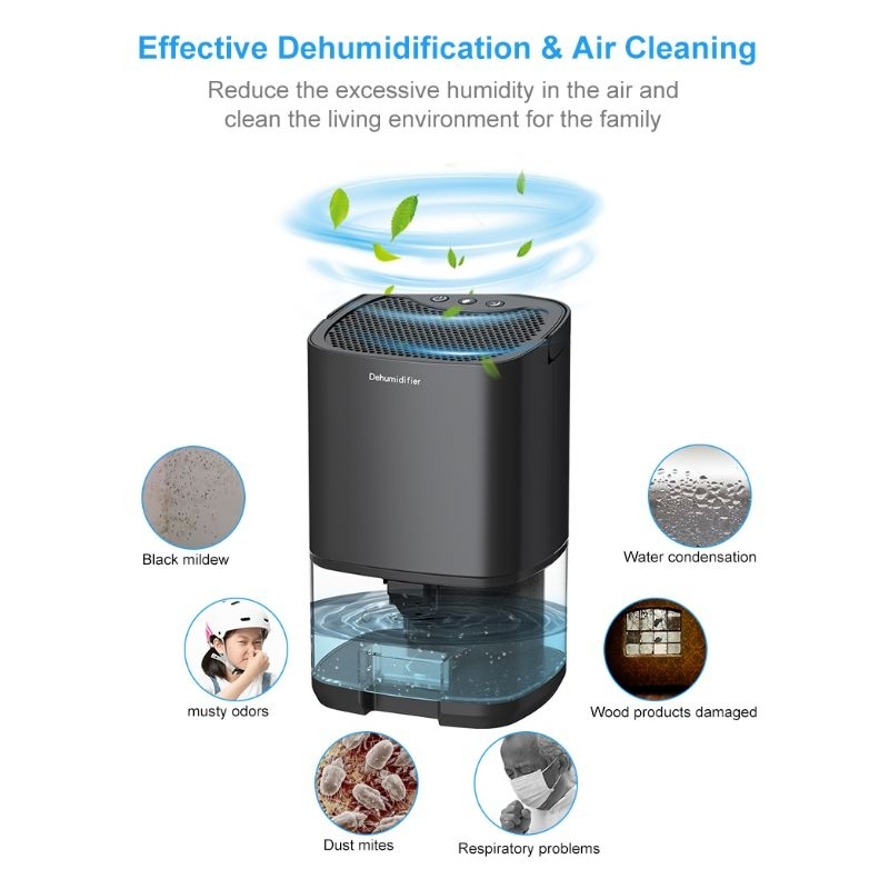 Deleaboa Dehumidifier 2 in 1 Moisture Absorber Anion Purification 1 L - H2102