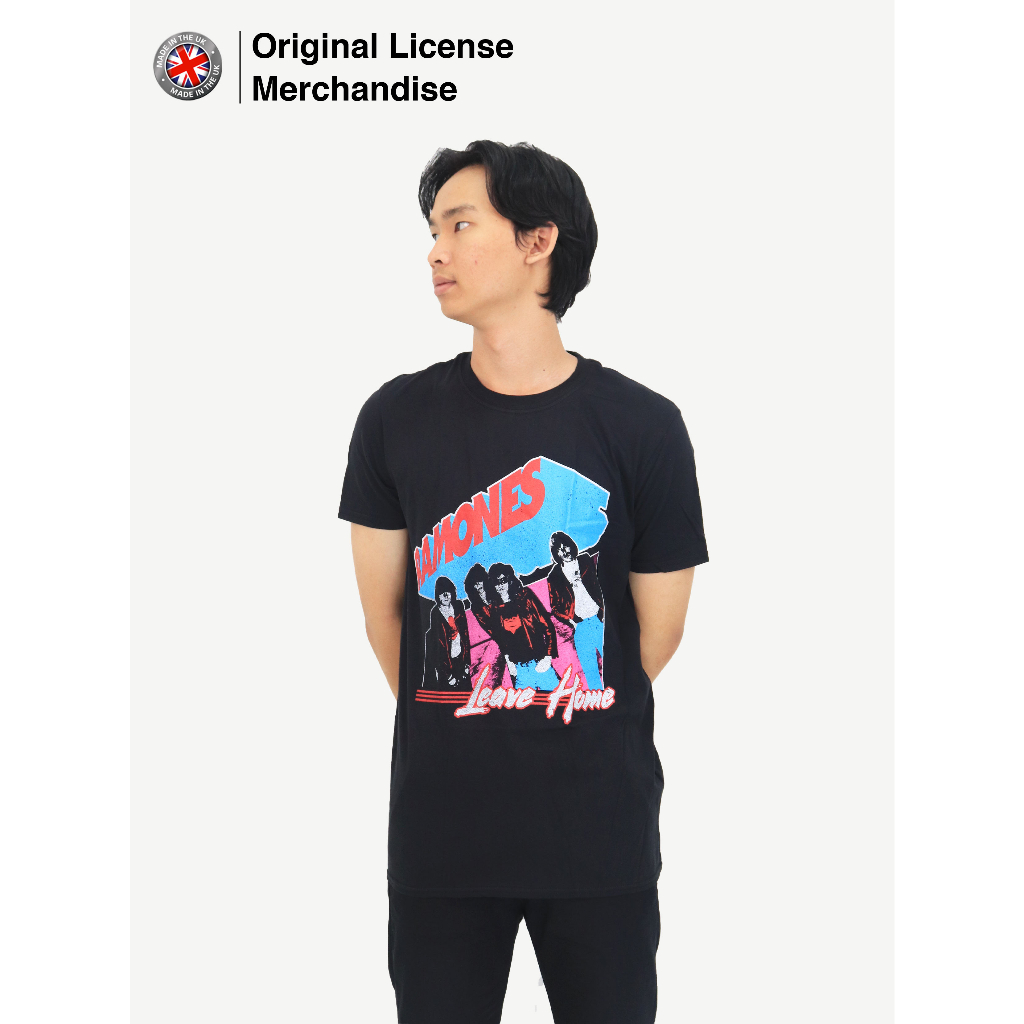 Baju Kaos Tshirt Pendek Hitam Softstyle Cotton Pria Unisex Import Original RAMONES Leave Home