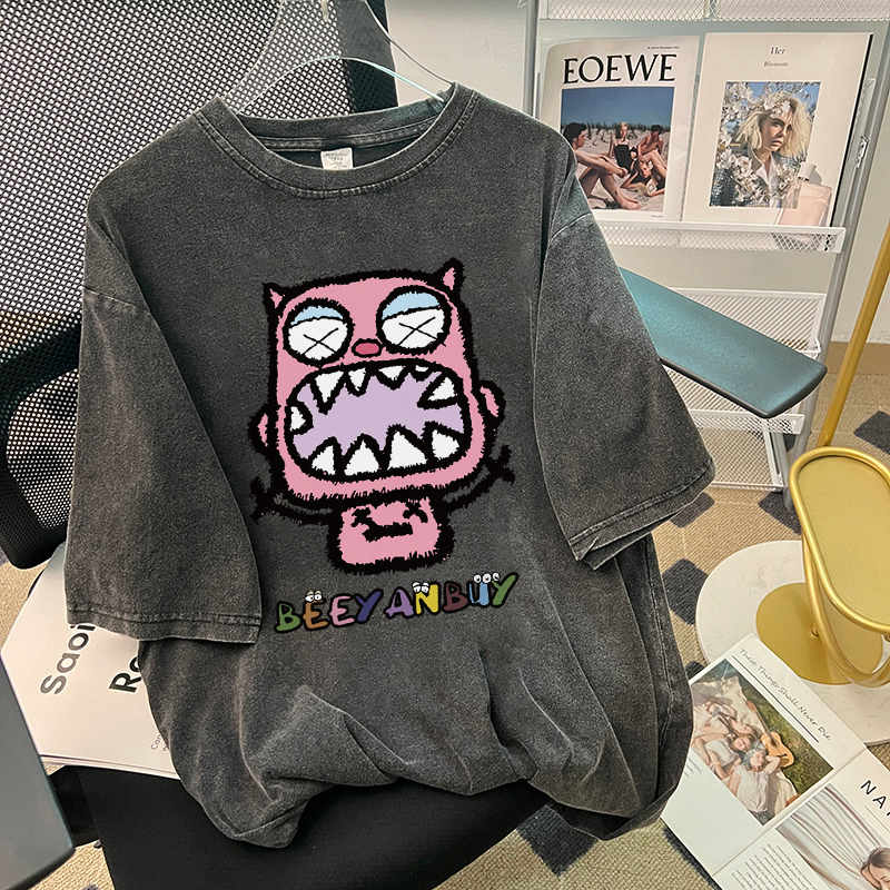 T shirt Hitam washed baju wanita kaos oversize atasan wanita t-shirt pria lengan pendek kaos pakaian