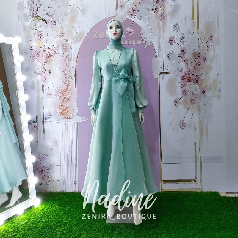 NADINE Baju Pesta Remaja dan Outer Organza berpayet / Dress Kondangan / Lamaran / Braidsmaids murah / Gamis terbaru / wisuda / couple