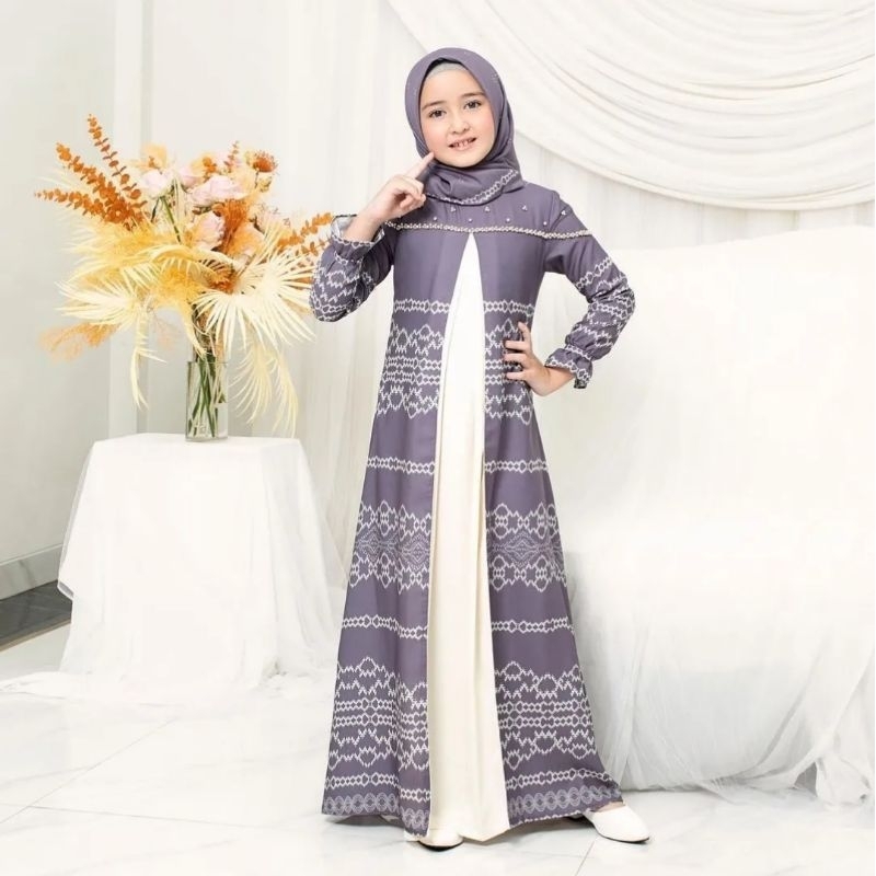 Khalisa family set dress anak purple by Javina