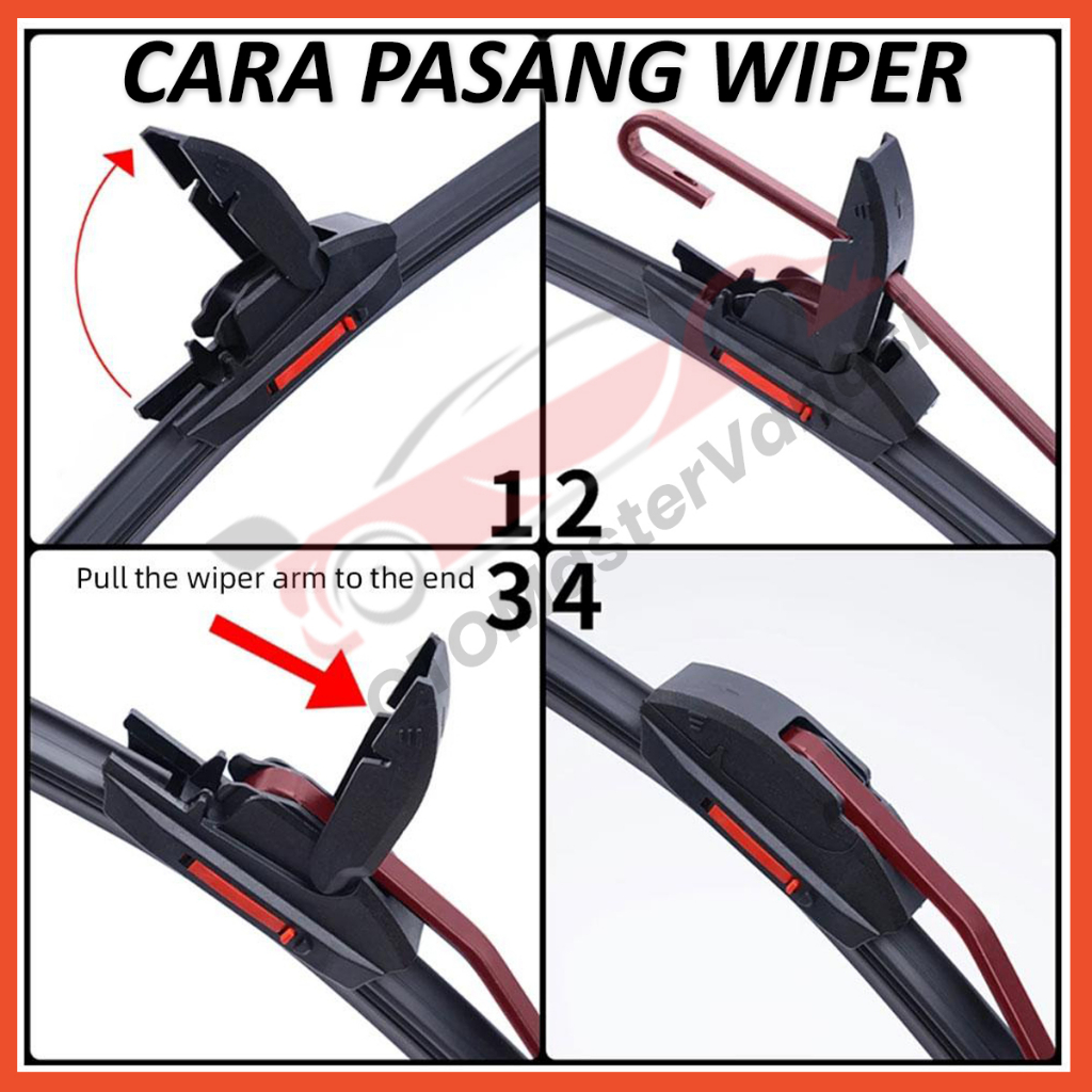 Wiper Frameless Dual Blade Universal Model Karet Ganda Untuk Semua Jenis Mobil Dual Wiper Blade