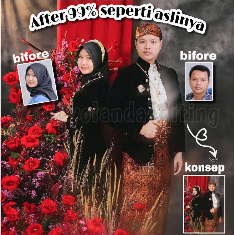 EDIT FOTO PENGANTIN TANPA CETAK 99% SEPERTI ASLINYA