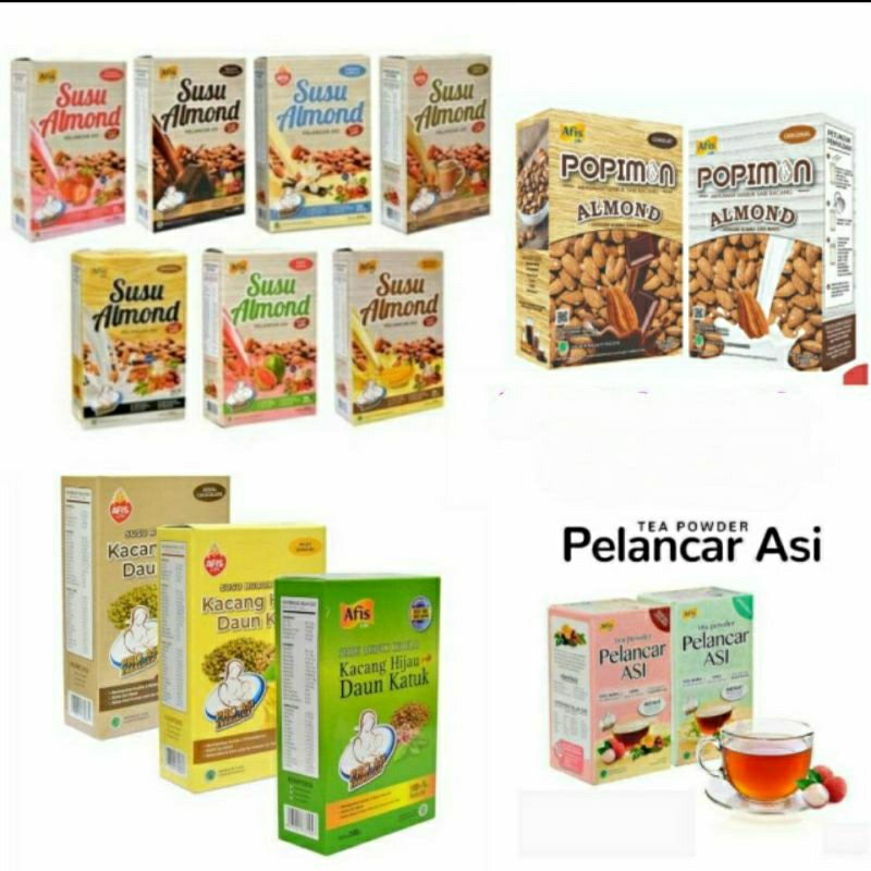 AFIS Life Booster Pelancar ASI Susu Kacang Hijau / ALMOND Plus Daun katuk Kurma Madu